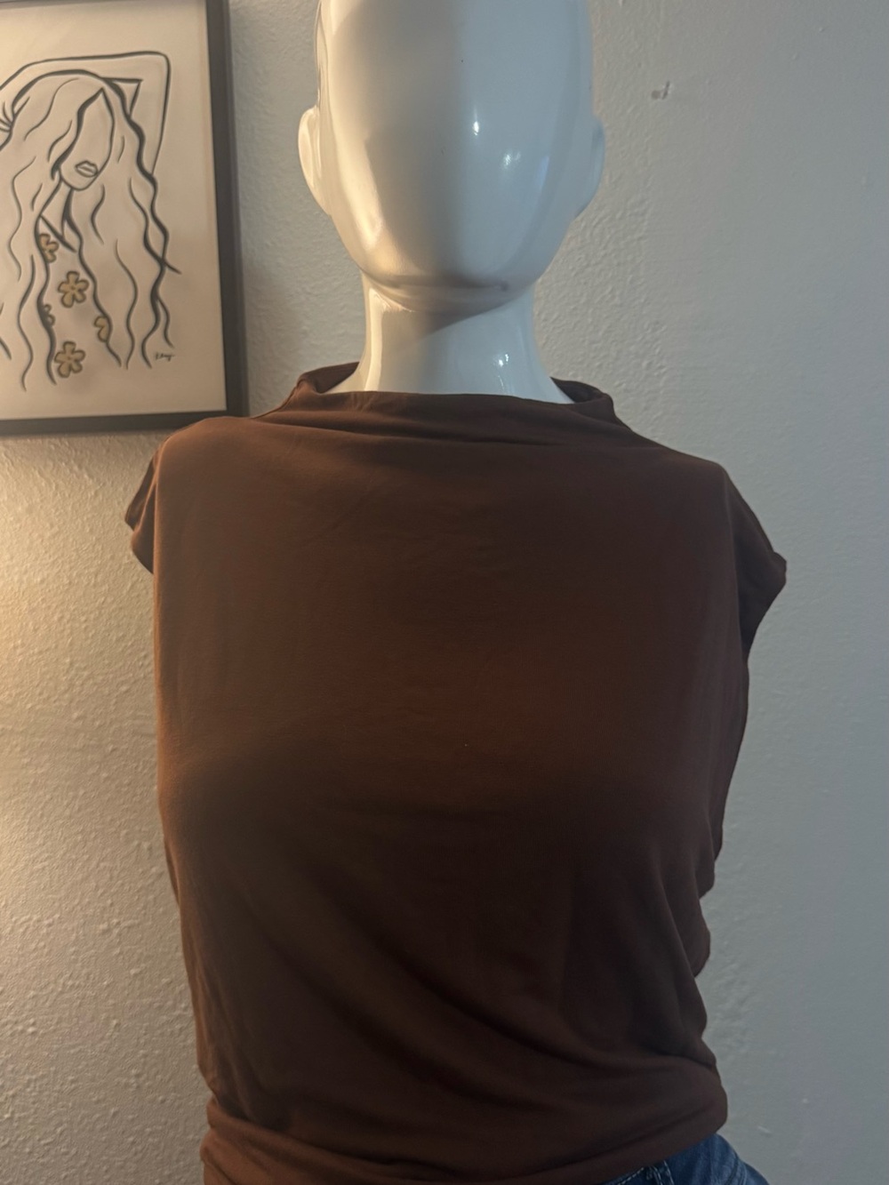 a new day Brown Cap-Sleeve Crewneck Tank